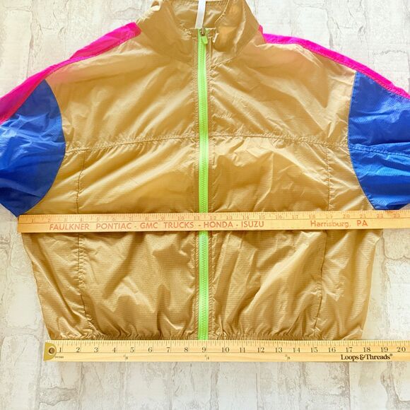 Fabletics Payton Woven Cedar Multi Jacket Lightweight Color-Blocked Zip Jacket M - Picture 8 of 10